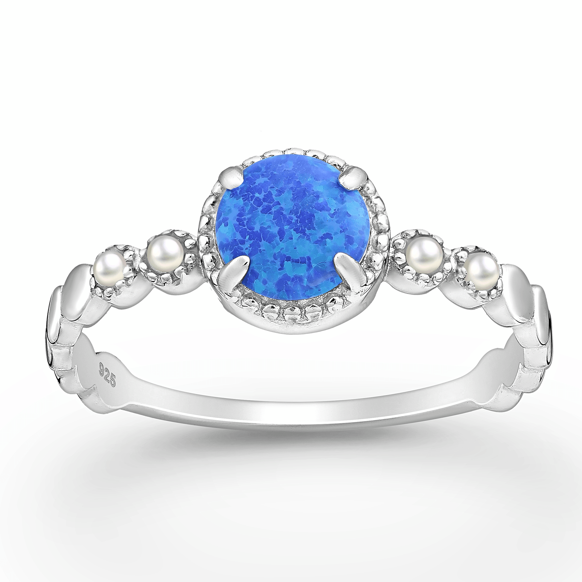 Amani Blue Opal Sterling Silver Ring