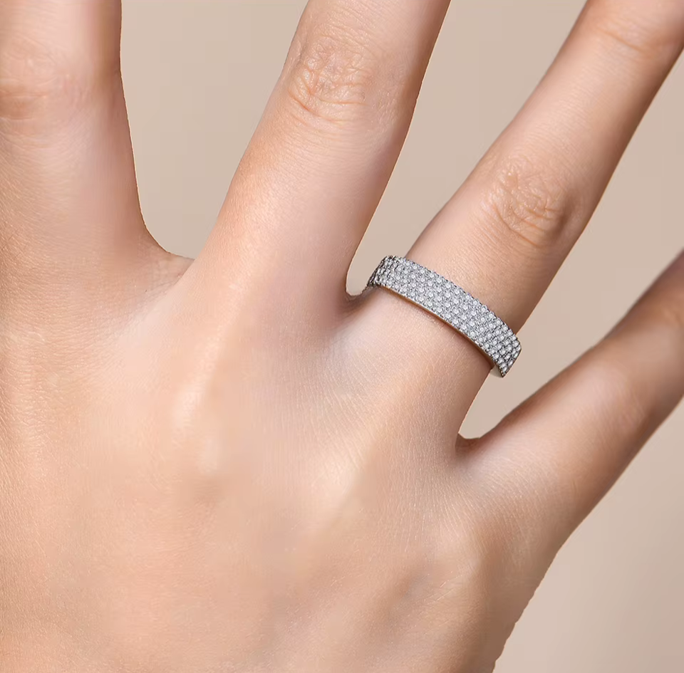 Classic Moissanite Wedding Band Ring