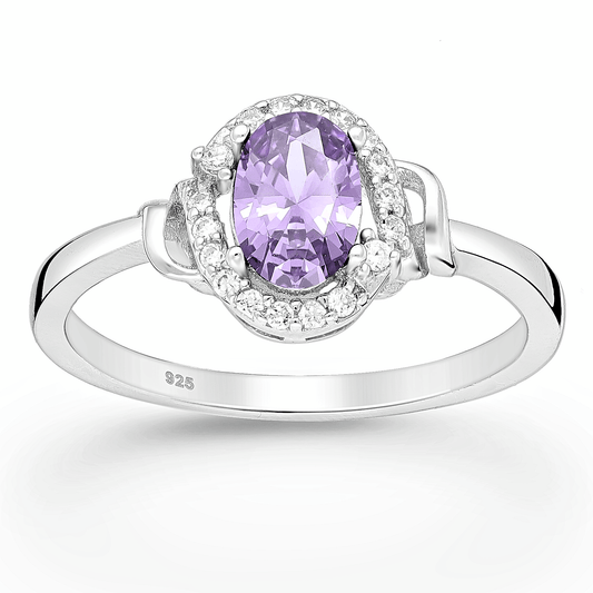 Rowan Lilac Halo Silver Sterling Ring