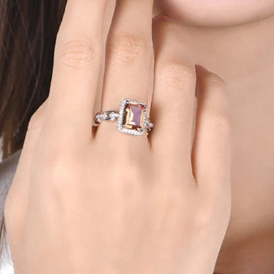 Zultanite Cocktail Ring with Interlocking Band