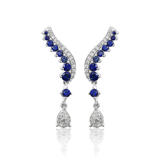 Classic Blue Sapphire Drop Earrings