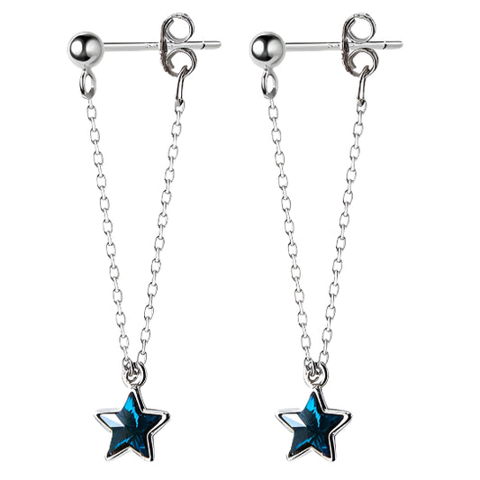 Blue Star Dangle Earrings - Leya
