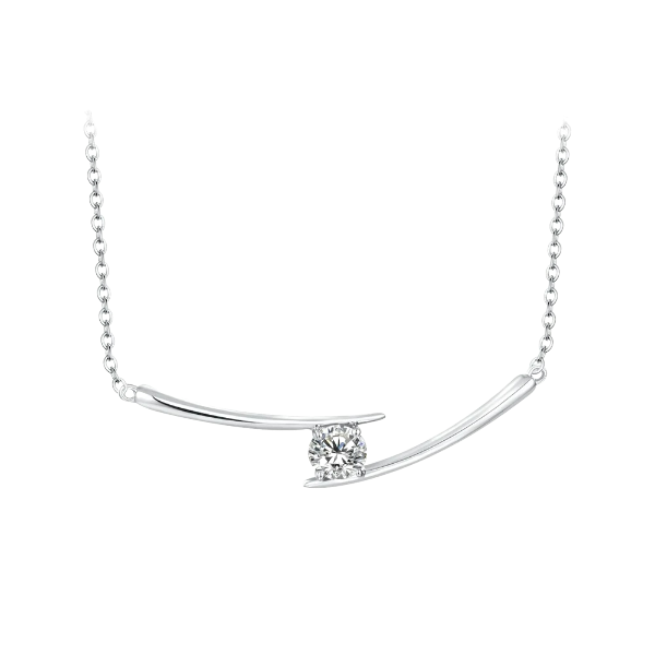 Moissanite Sterling Silver Necklace - Nora