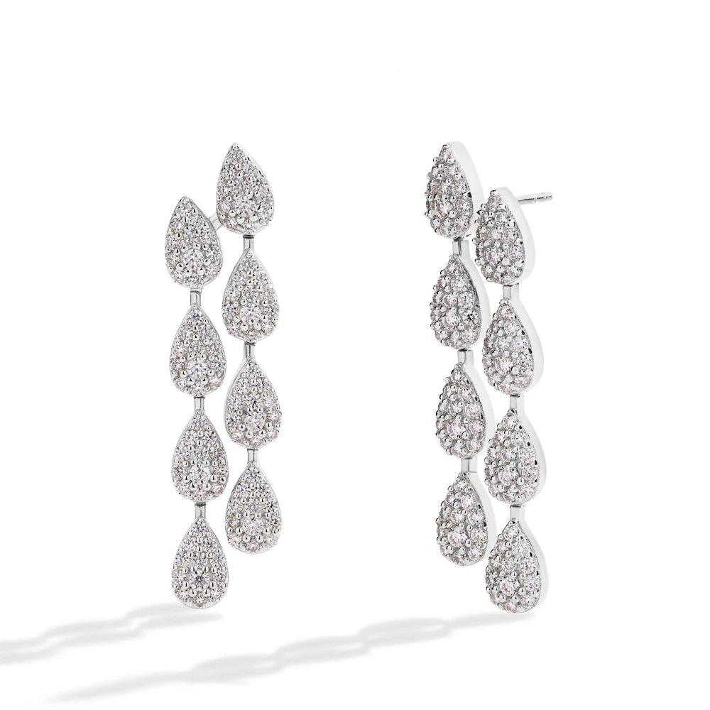 Moissanite Sterling Silver Drop Earrings