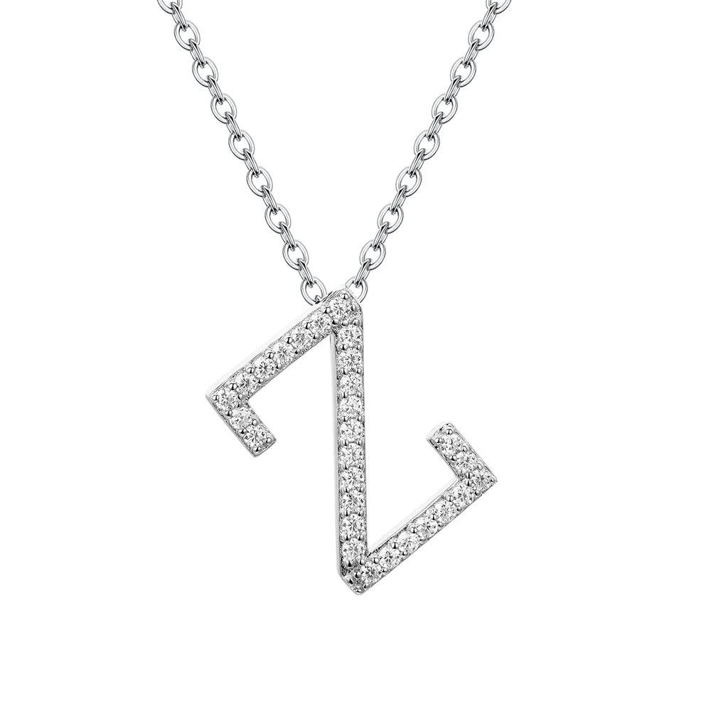 Moissanite Letter Pendant Necklace - Z