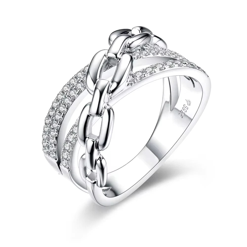 Chunky Interlocked Moissanite Ring