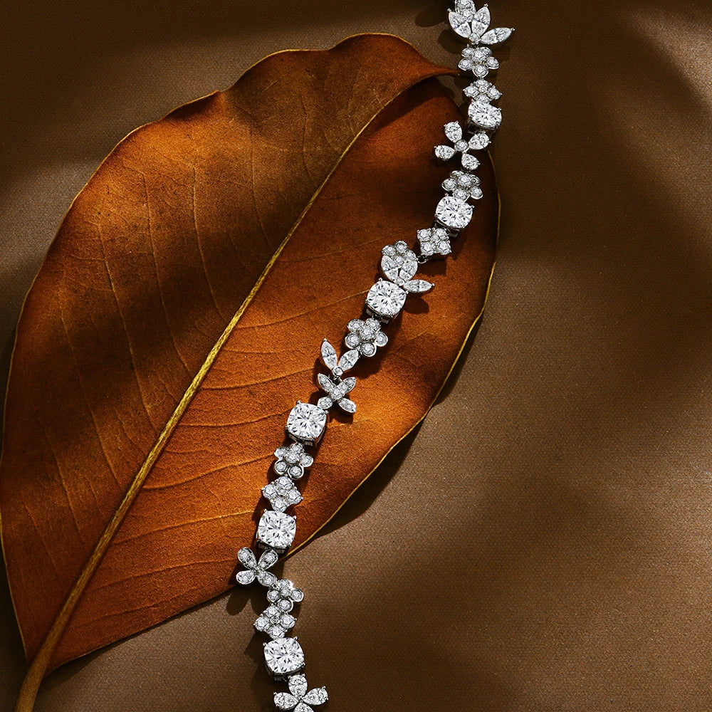 Luxury D VVS1 Color 925 Sterling Silver Bracelet