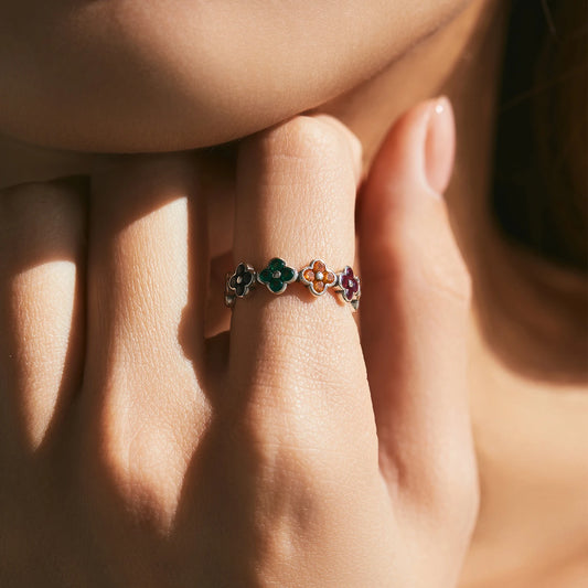 Rainbow Clover Ring - Oria