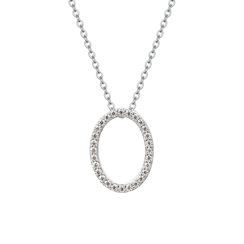 Moissanite Letter Pendant Necklace - O