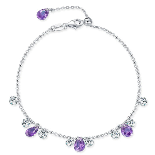 Teardrop Zirconia Sterling Silver Bracelet - Ziran