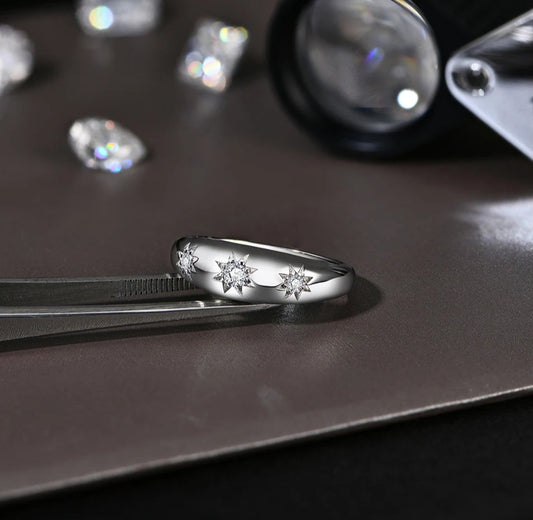 Chunky Moissanite Sterling Silver Ring - Kesi