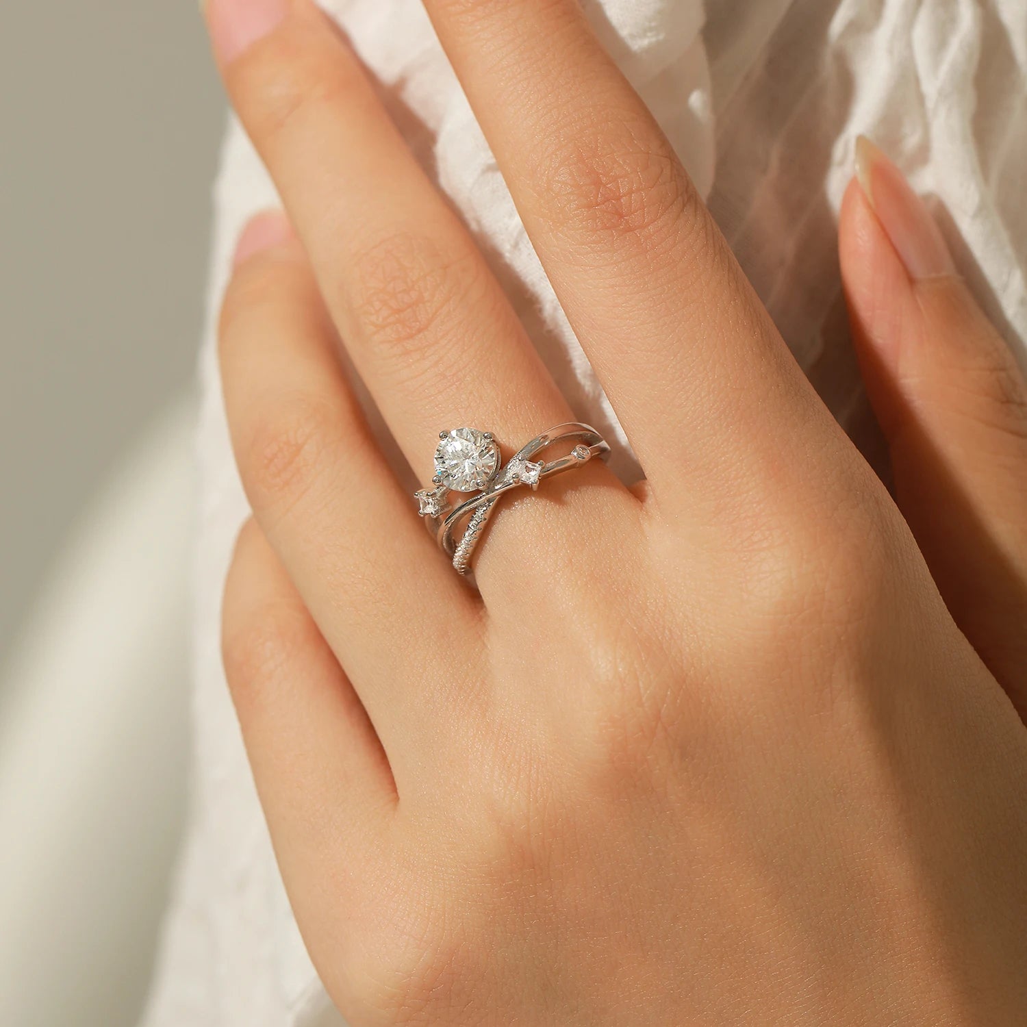 Moissanite Solitaire Engagement Ring