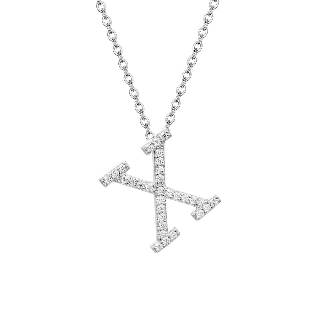 Moissanite Letter Pendant Necklace - X