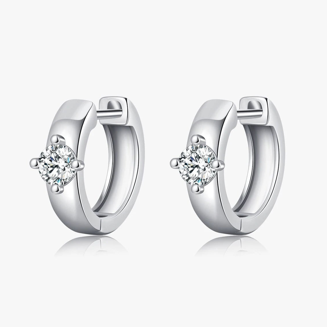 Dainty Moissanite Hoop Earrings