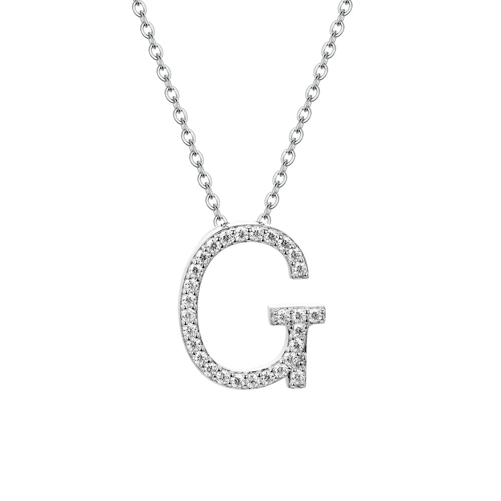 Moissanite Letter Pendant Necklace - G
