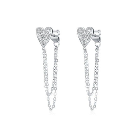 Heart Tassel Earrings - Rano