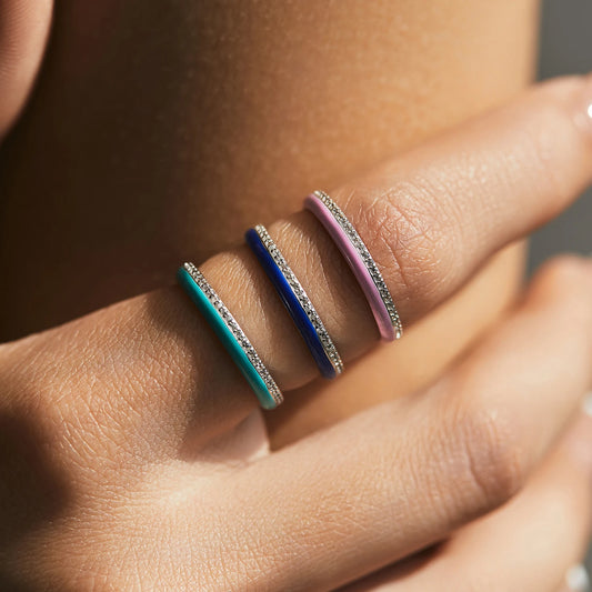 Stackable Enamel Band Rings
