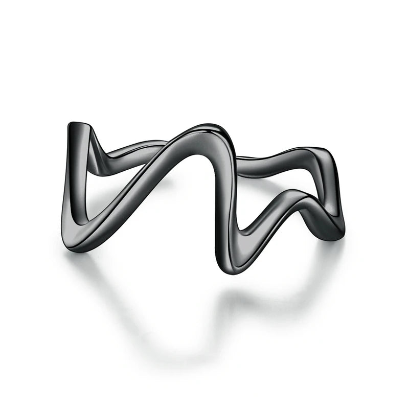 Sculpted Silver Wave Ring