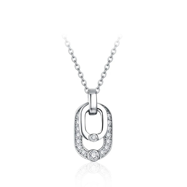 Lena Paper Clip Design Moissanite Pendant Necklace – Alef Jewels