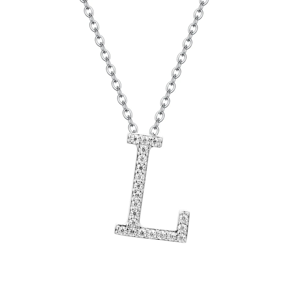 Moissanite Letter Pendant Necklace - L