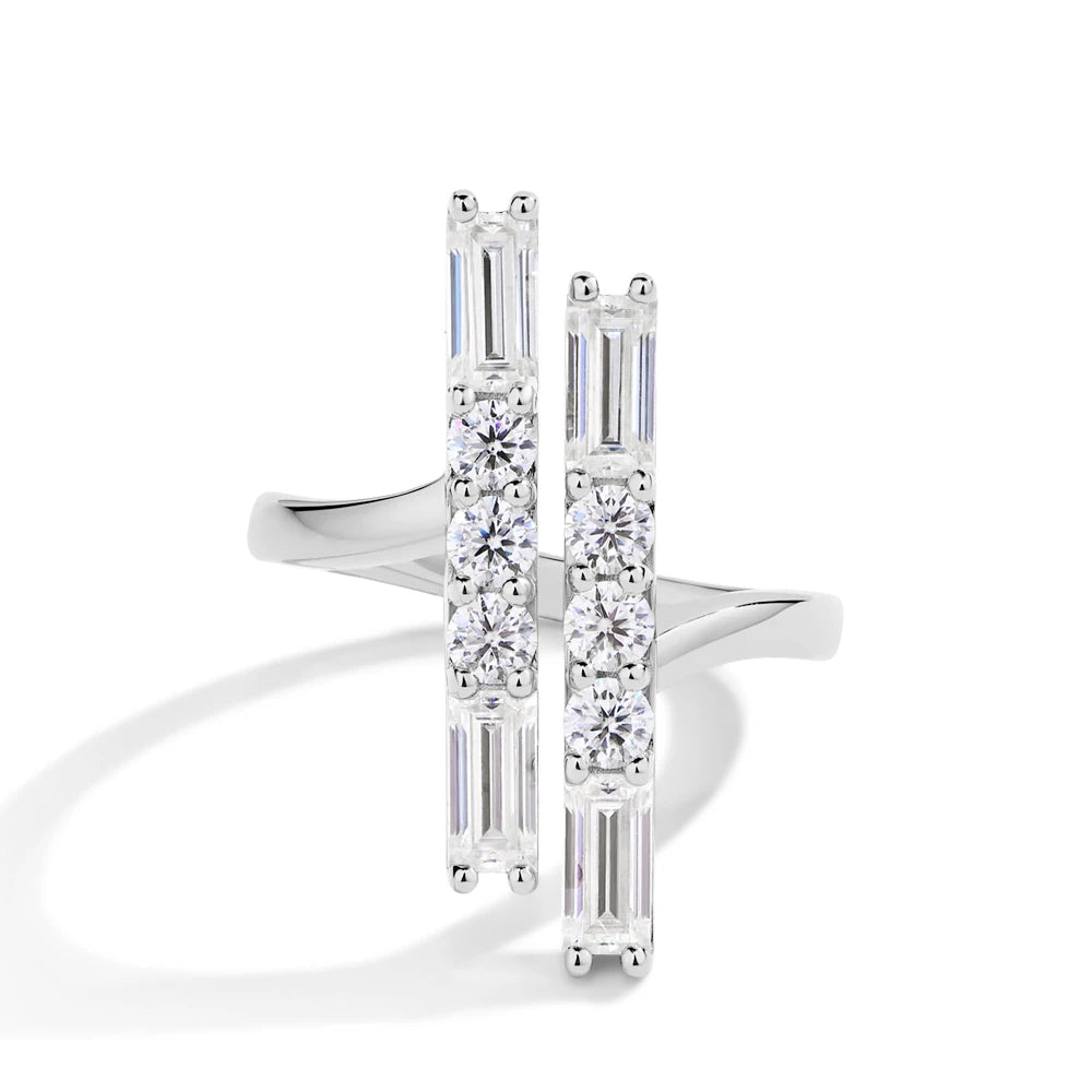 Dual Bar Moissanite Ring