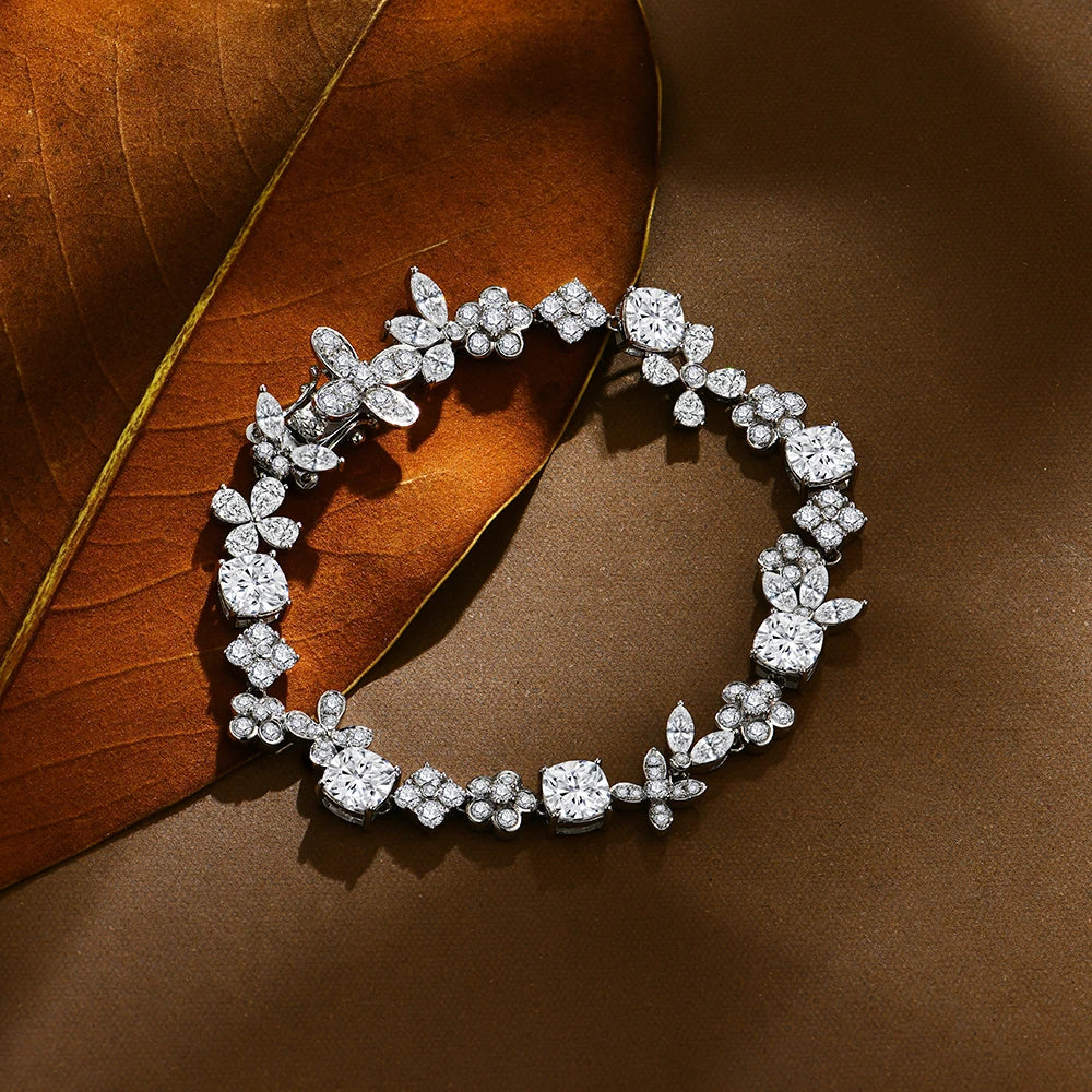 Luxury D VVS1 Color 925 Sterling Silver Bracelet