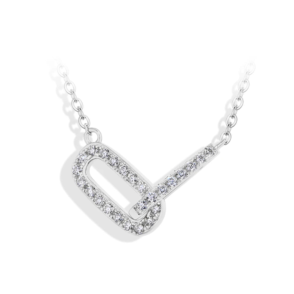 Paper Clip Link Pendant Necklace - Liora