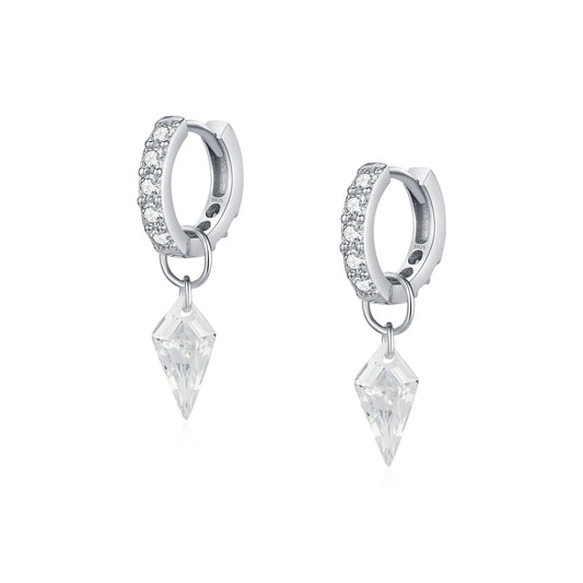Spear Drop Hoop Earrings - Jilwah