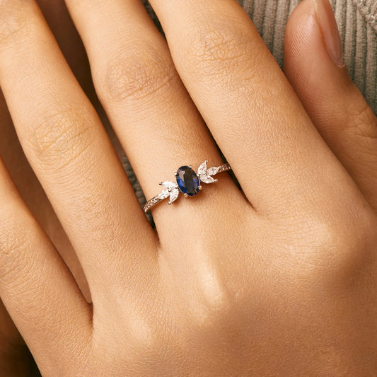 Royal Blue Princess Silver Ring