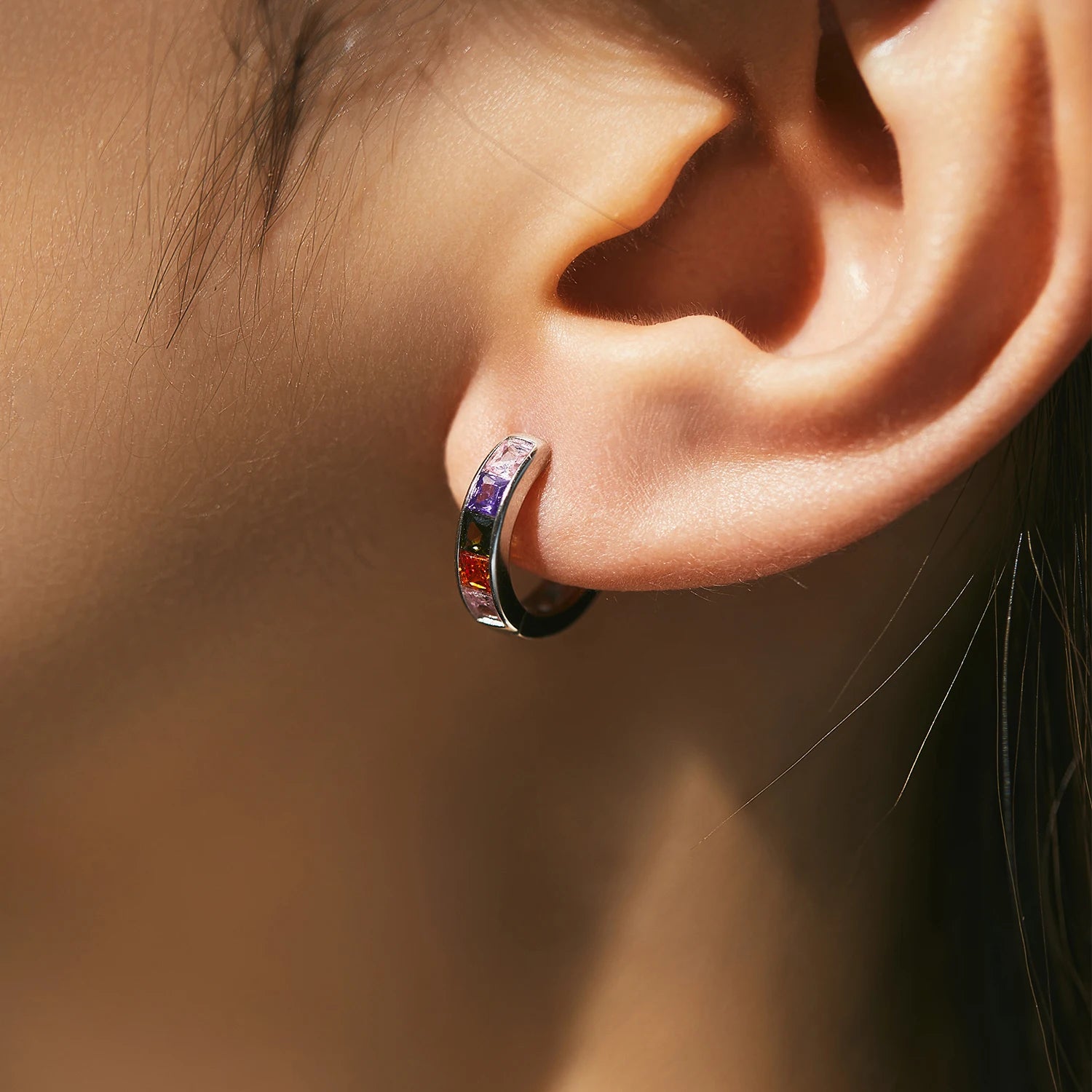Rainbow Hoop Earrings - Aris