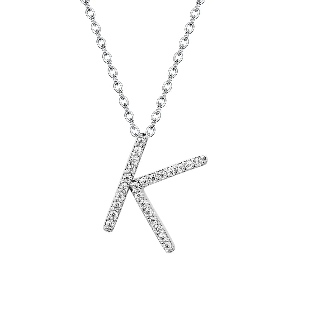 Moissanite Letter Pendant Necklace - K