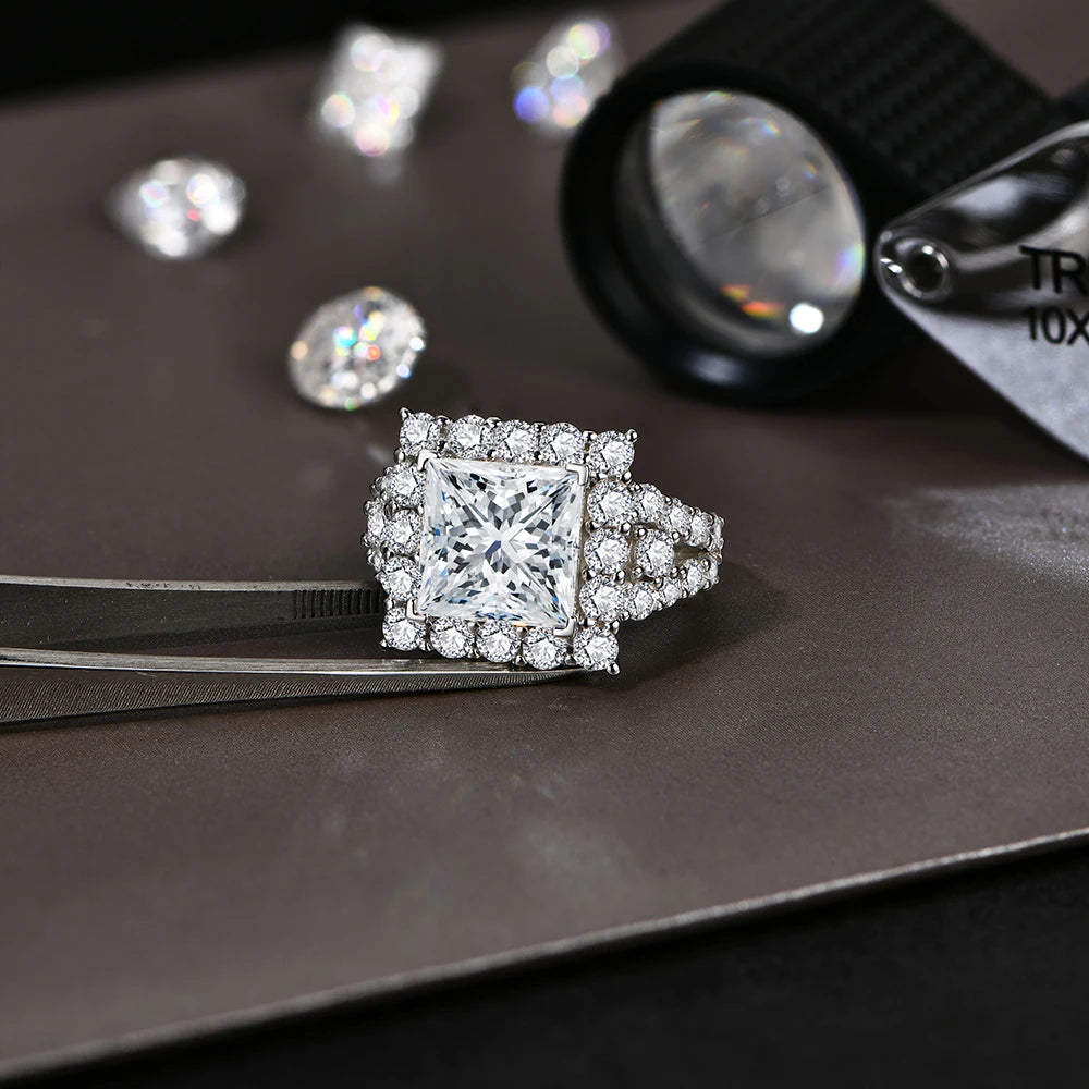 Princess Cut Moissanite Engagement Ring