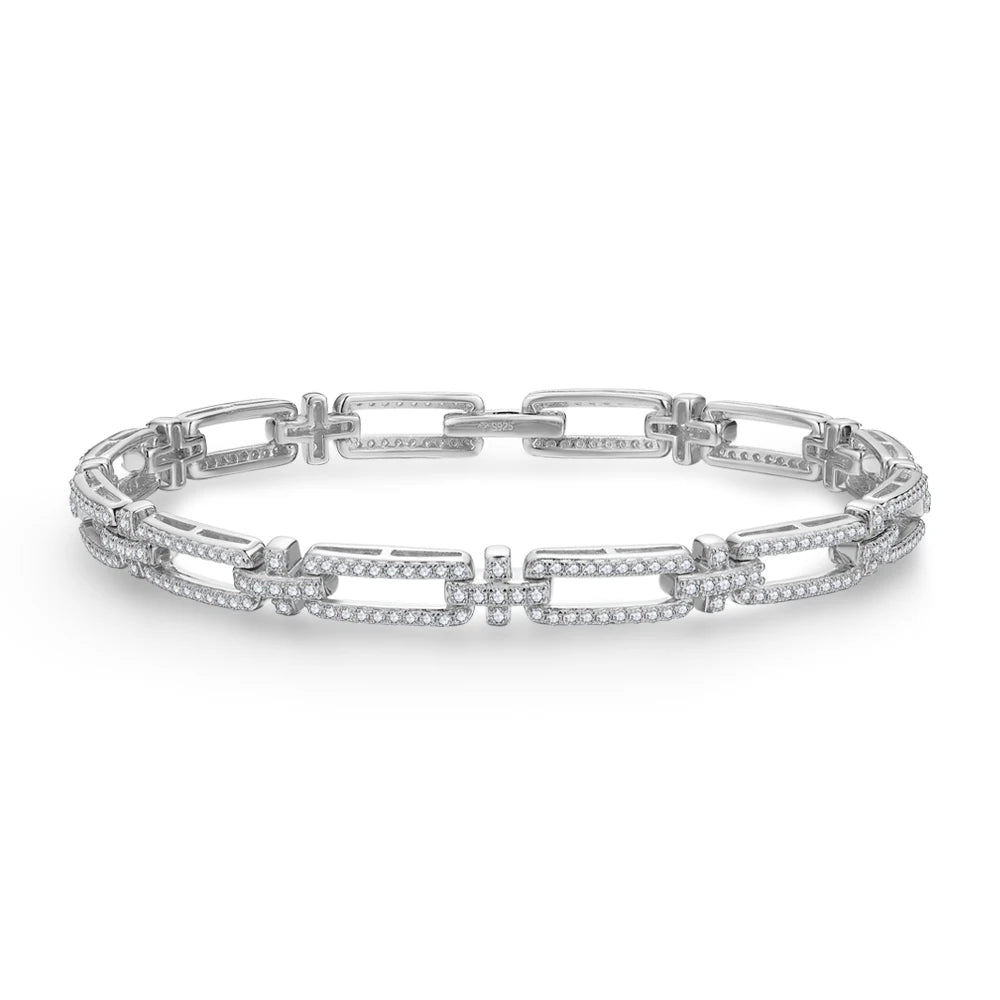 Classic Sterling Silver Moissanite Bracelet - Nexus