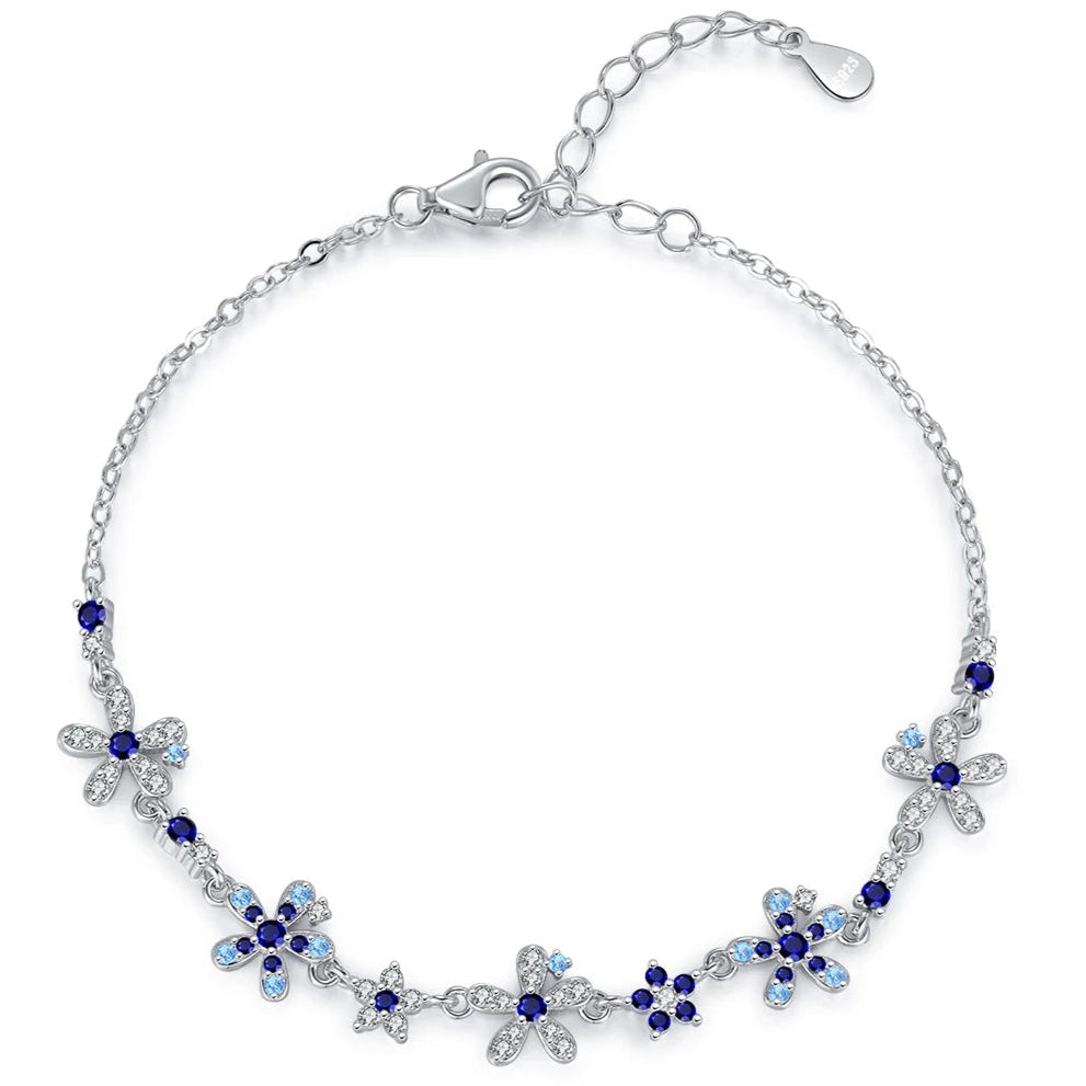 Chain Link Floral Bracelet - Tia