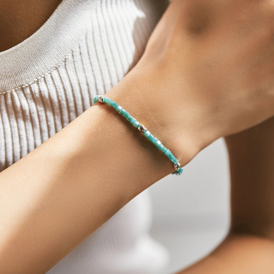 Amazonite Crystal Charm Bracelet - Nira