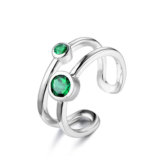 Emerald Adjustable Ring