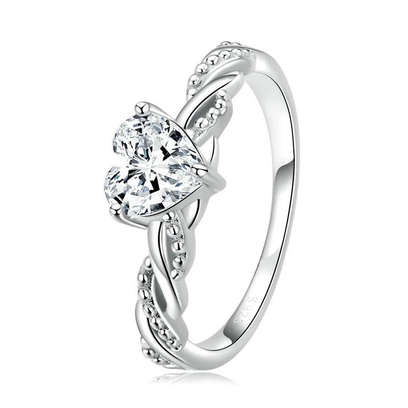 Spiral Heart Sterling Silver Ring - Nysa