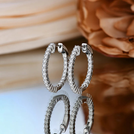 Moissanite Hoop Earrings - Zuri