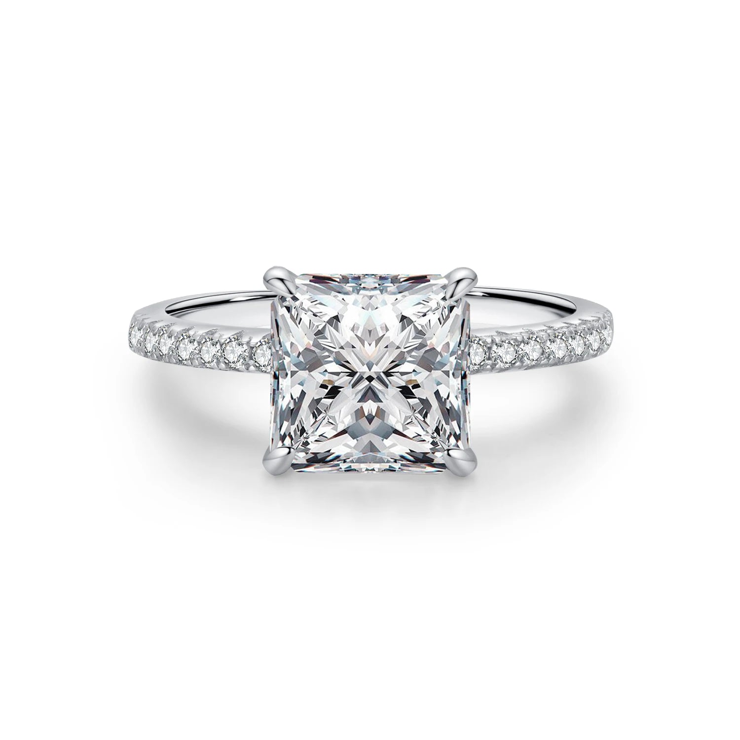 Pink Fire Solitaire Sterling Silver Ring