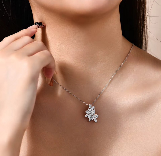 Assymetric Moissanite Pendant Necklace