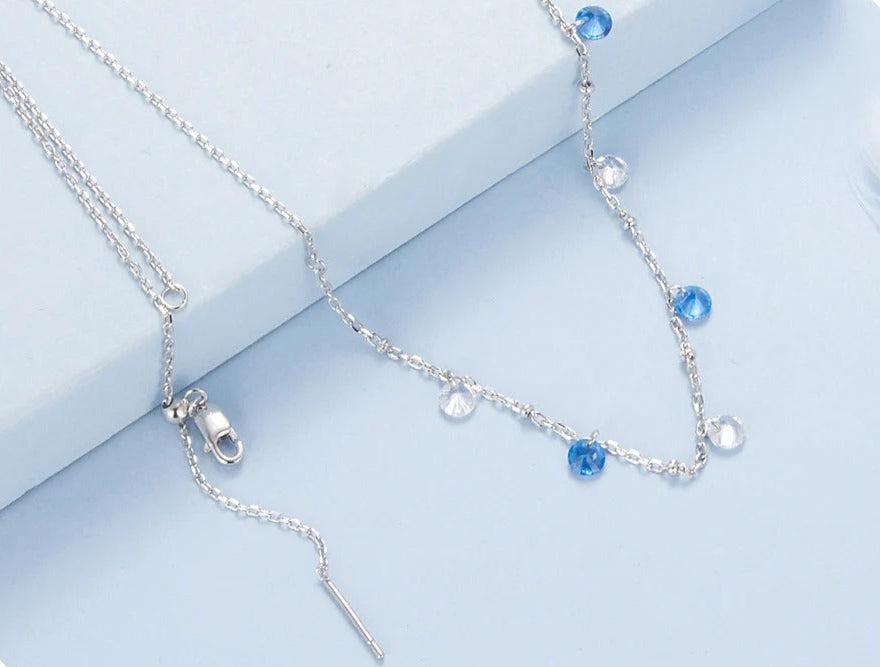 Star Drops Silver Necklace