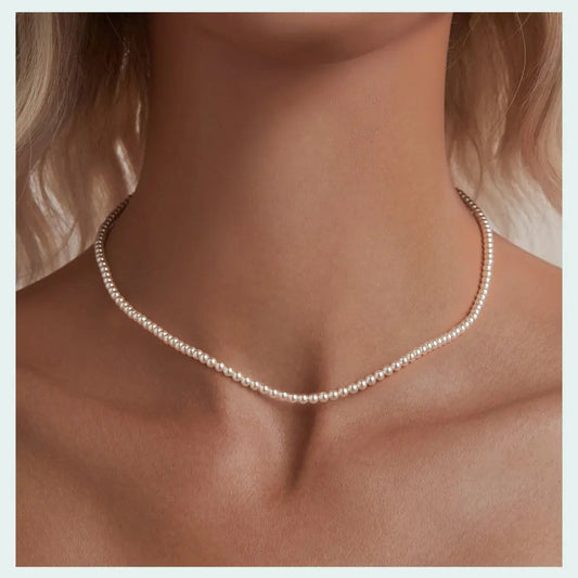Australian Pearl Beaded Silver Necklace