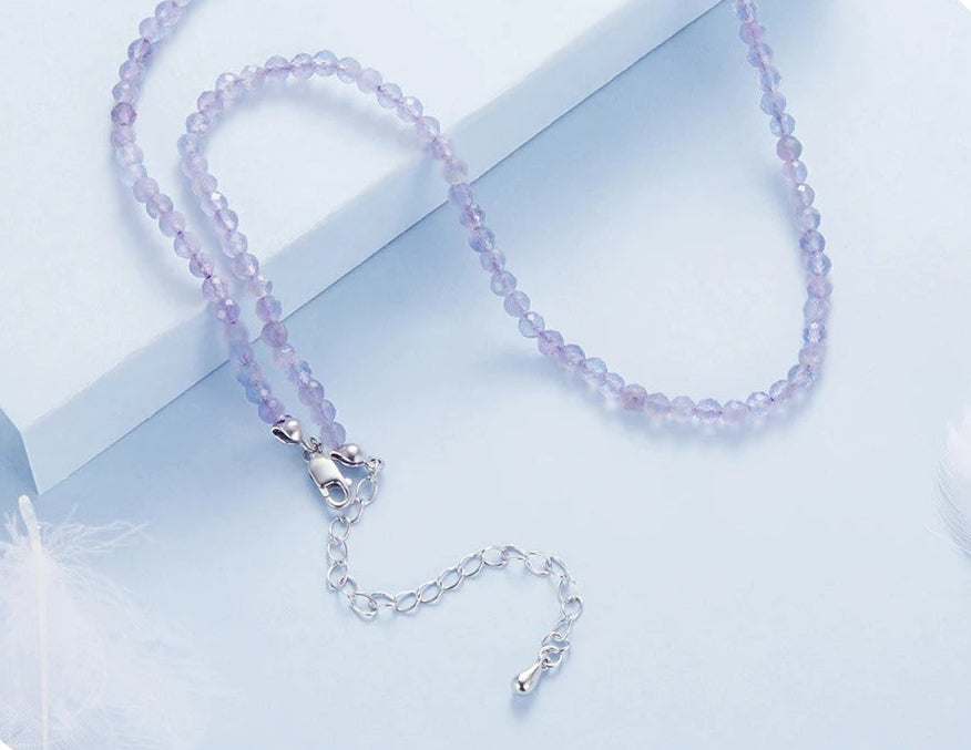 Purple Amethyst Beaded Necklace - Tala