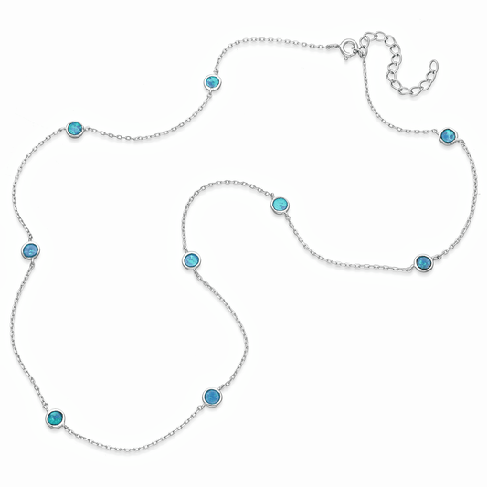 Silver Choker with Blue opal - Firoza