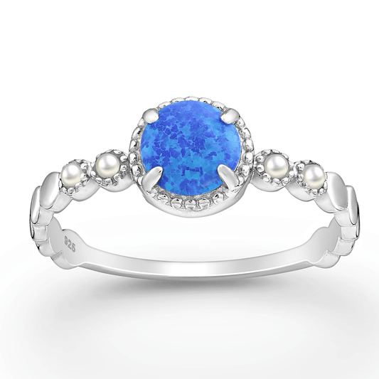 Amani Blue Opal Sterling Silver Ring