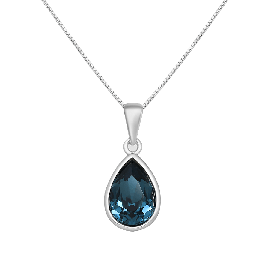 Teardrop Silver Necklace - Amara