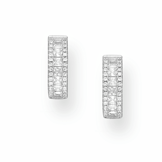 Silver Cubic Zirconia Earrings - Aspen