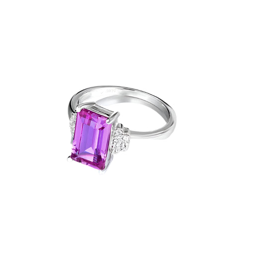 Purple Sapphire Sterling Silver Ring 