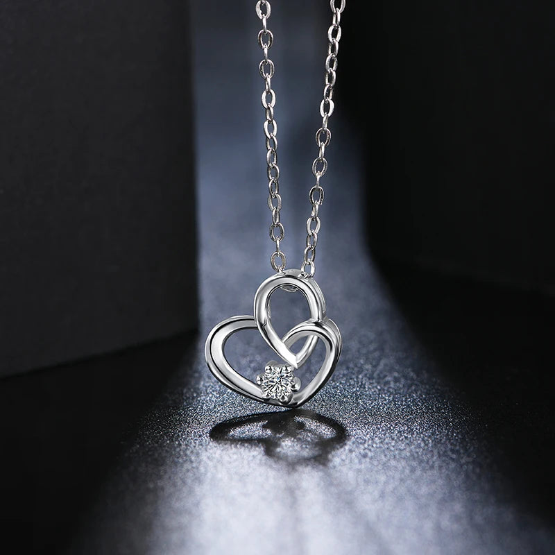 Moissanite Heart Pendant Necklace - Zaina