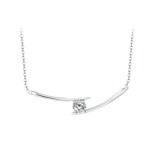 Moissanite Sterling Silver Necklace - Nora